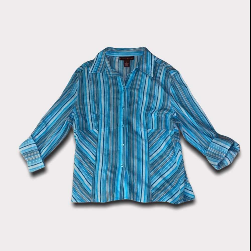 Blue Bandolino Button-up collar top!!